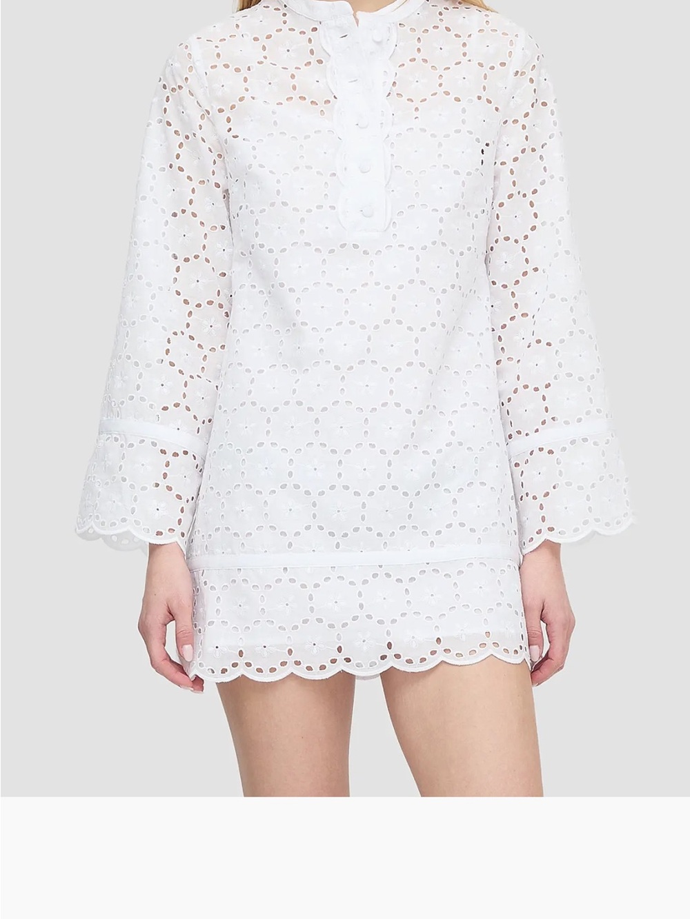 Hill house Attica xs Women's White Eyelet Tunic dress
